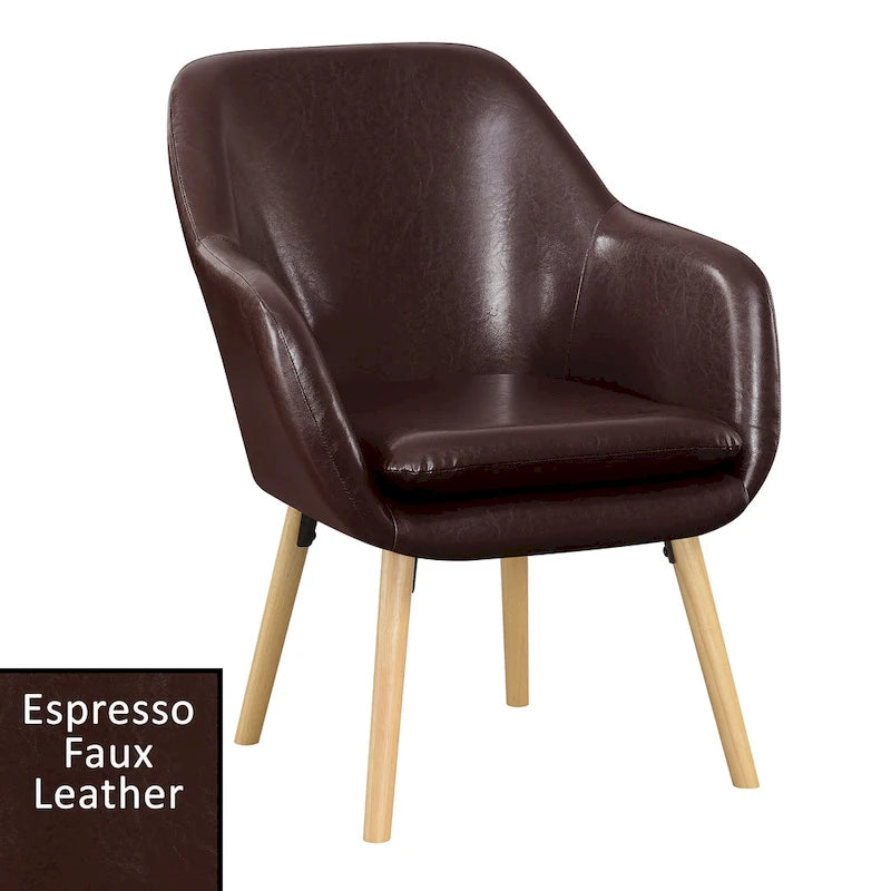 Poltrona imbottita con schienale alto Charlotte Wingback di Convenience Concepts