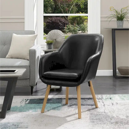 Poltrona imbottita con schienale alto Charlotte Wingback di Convenience Concepts