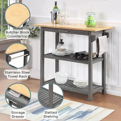 Designs2Go - Isola da cucina con 3 ripiani e cassetto