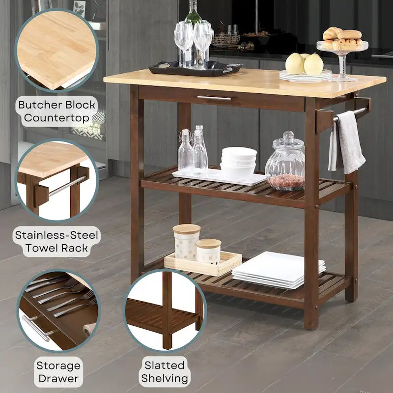 Designs2Go - Isola da cucina con 3 ripiani e cassetto