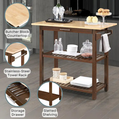 Designs2Go - Isola da cucina con 3 ripiani e cassetto