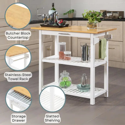 Designs2Go - Isola da cucina con 3 ripiani e cassetto