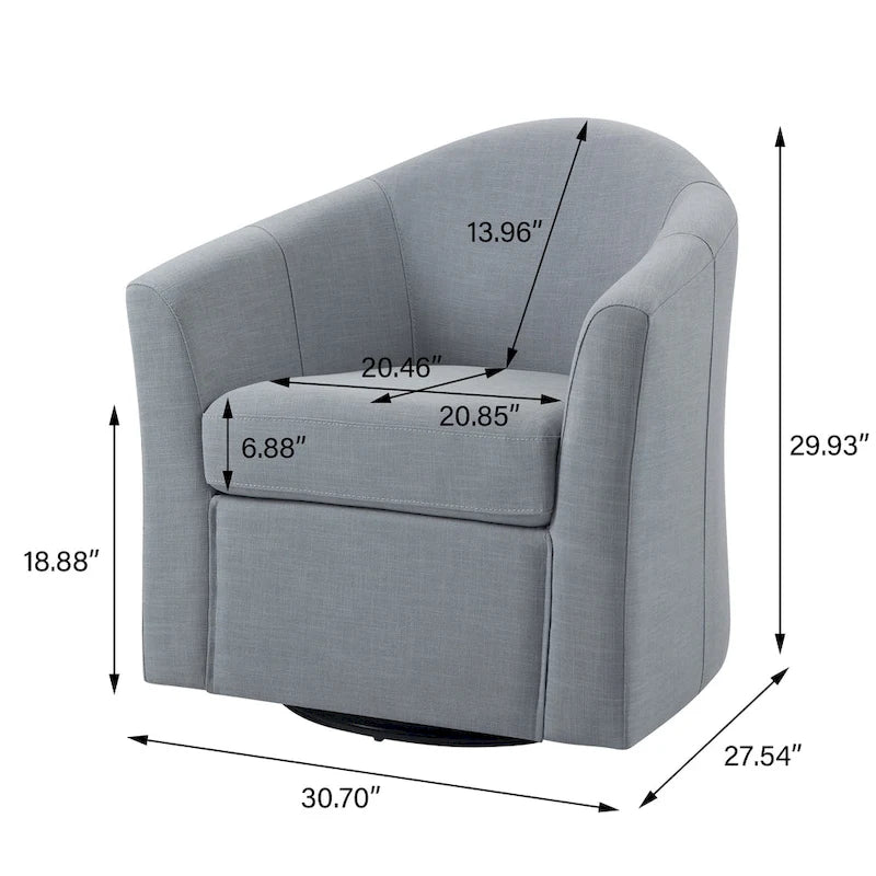 Poltrona girevole con base in metallo - 30,7 L x 29,9 A x 27,5 P