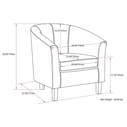 Poltrona a vasca WYNDENHALL Parker da 30 pollici di larghezza - 30 pollici di larghezza