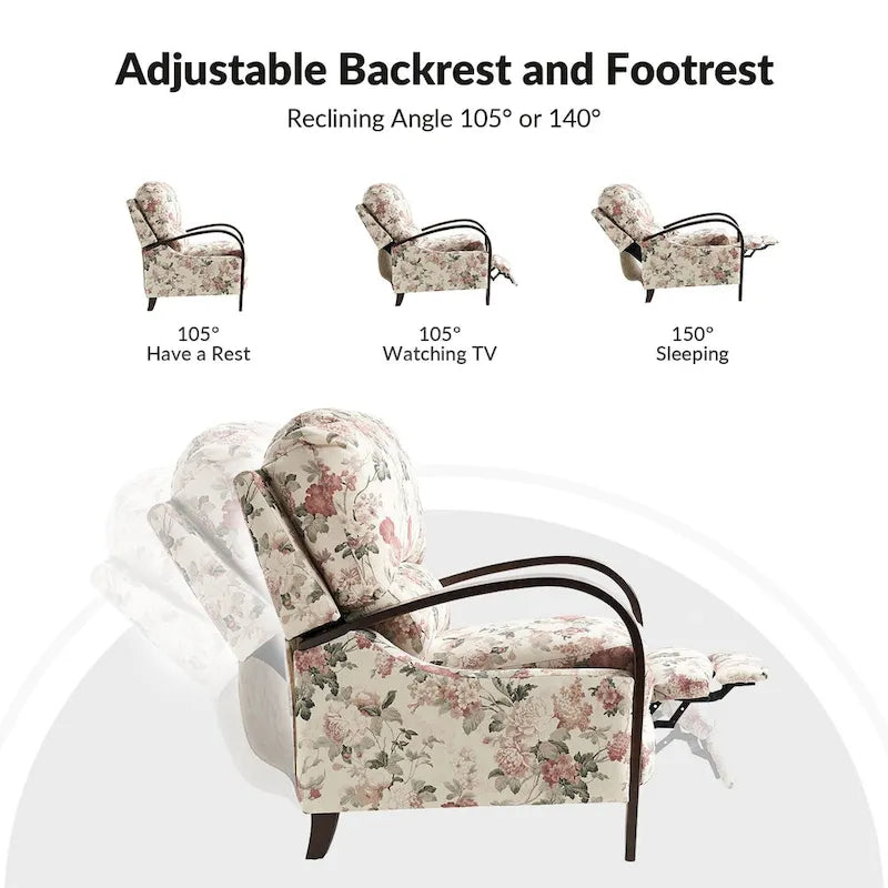 Poltrona reclinabile manuale in vera pelle Rita di Hulala Home