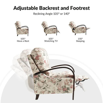 Poltrona reclinabile manuale in vera pelle Rita di Hulala Home