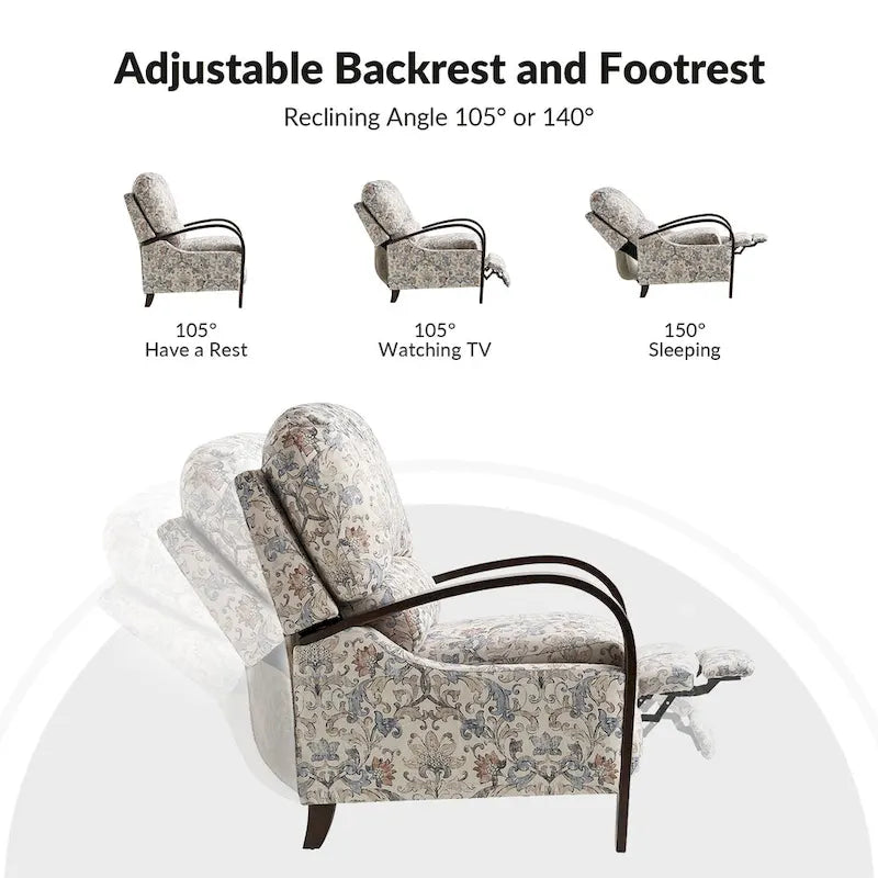 Poltrona reclinabile manuale in vera pelle Rita di Hulala Home