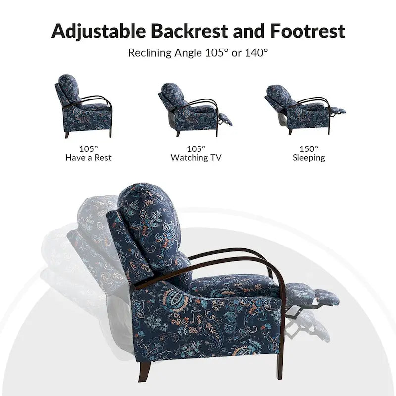 Poltrona reclinabile manuale in vera pelle Rita di Hulala Home