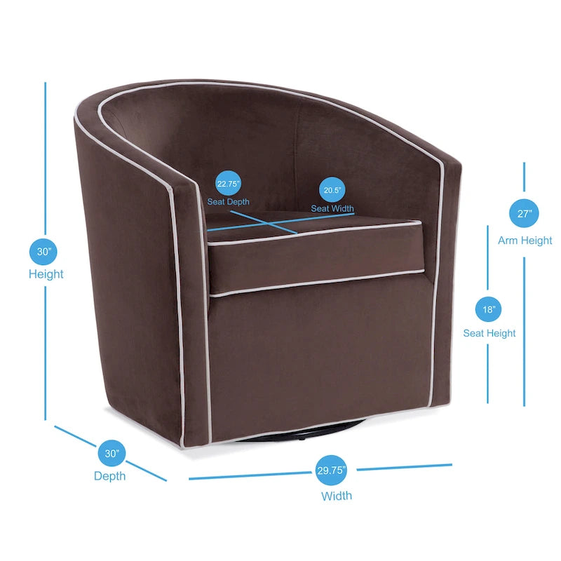 Sedia girevole Kenton Barrel Style di Greyson Living