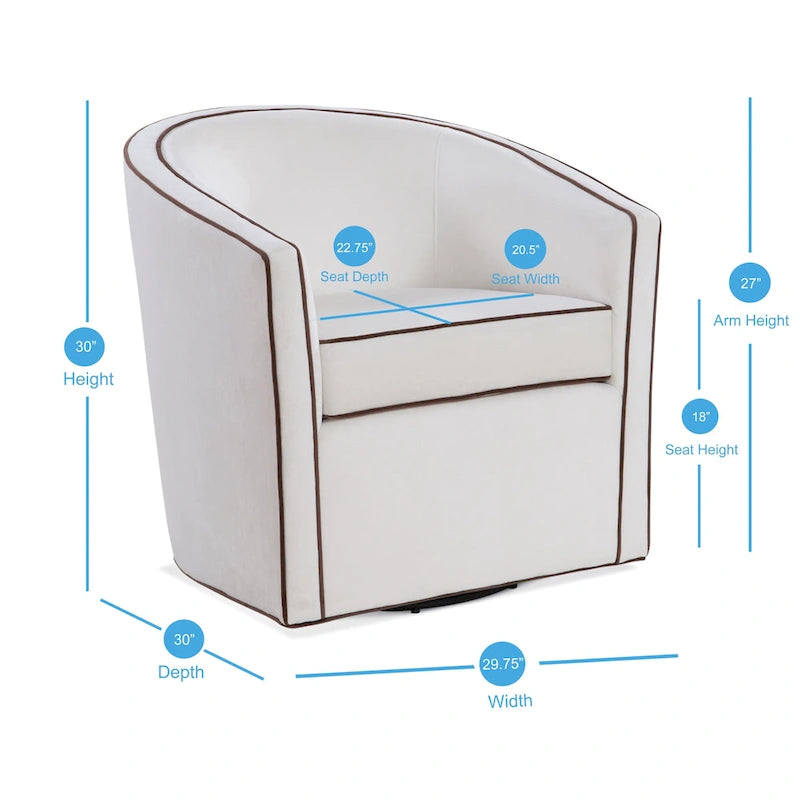 Sedia girevole Kenton Barrel Style di Greyson Living