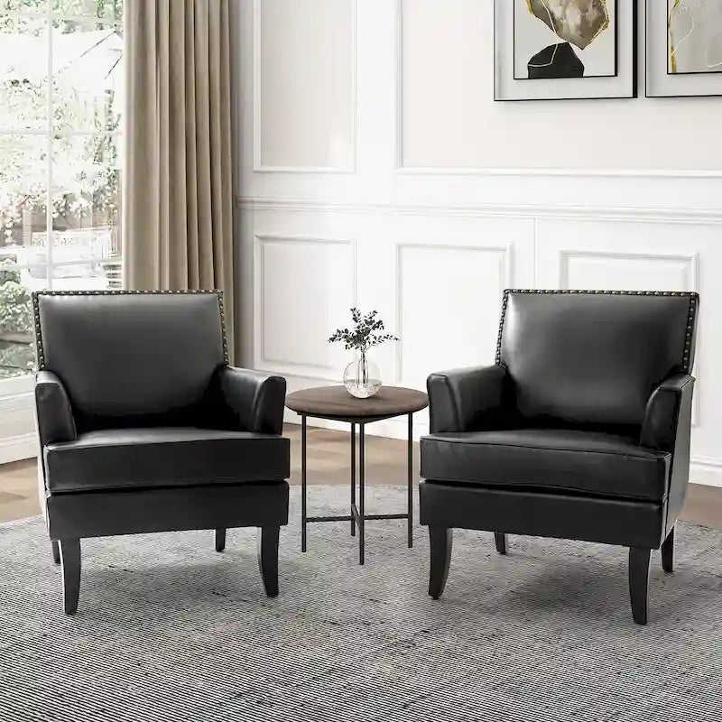 Set di 2 sedie Nileus Modern Classic in poliestere con gambe in legno massello di HULALA HOME