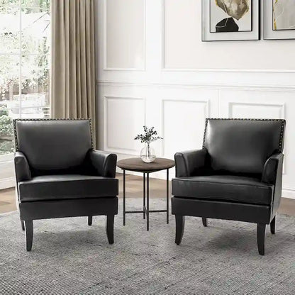 Set di 2 sedie Nileus Modern Classic in poliestere con gambe in legno massello di HULALA HOME