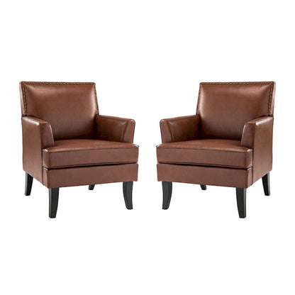 Set di 2 sedie Nileus Modern Classic in poliestere con gambe in legno massello di HULALA HOME