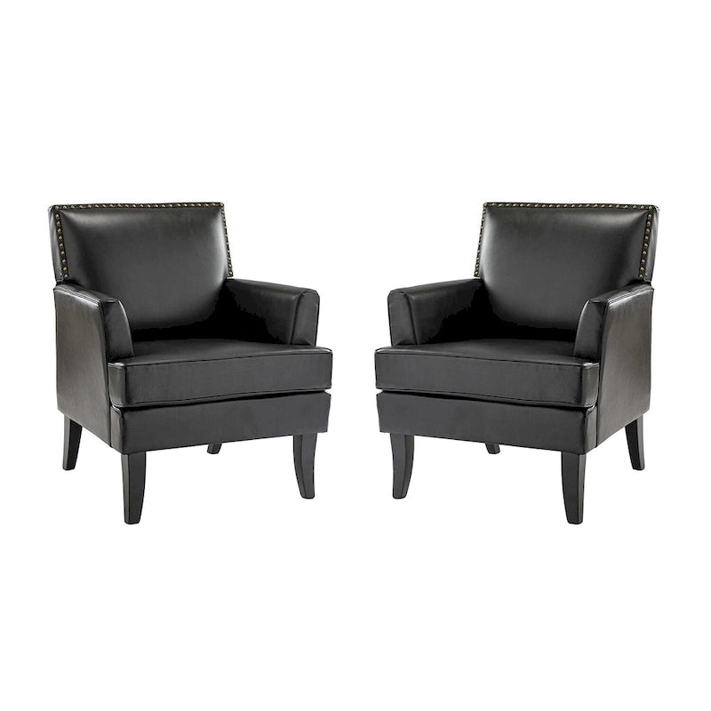 Set di 2 sedie Nileus Modern Classic in poliestere con gambe in legno massello di HULALA HOME