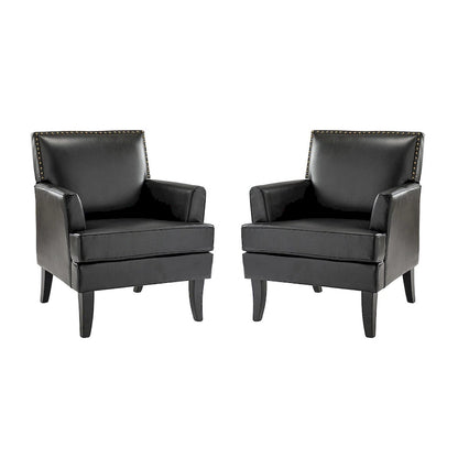 Set di 2 sedie Nileus Modern Classic in poliestere con gambe in legno massello di HULALA HOME