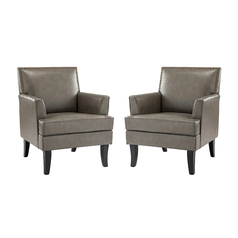 Set di 2 sedie Nileus Modern Classic in poliestere con gambe in legno massello di HULALA HOME