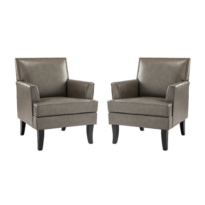 Set di 2 sedie Nileus Modern Classic in poliestere con gambe in legno massello di HULALA HOME