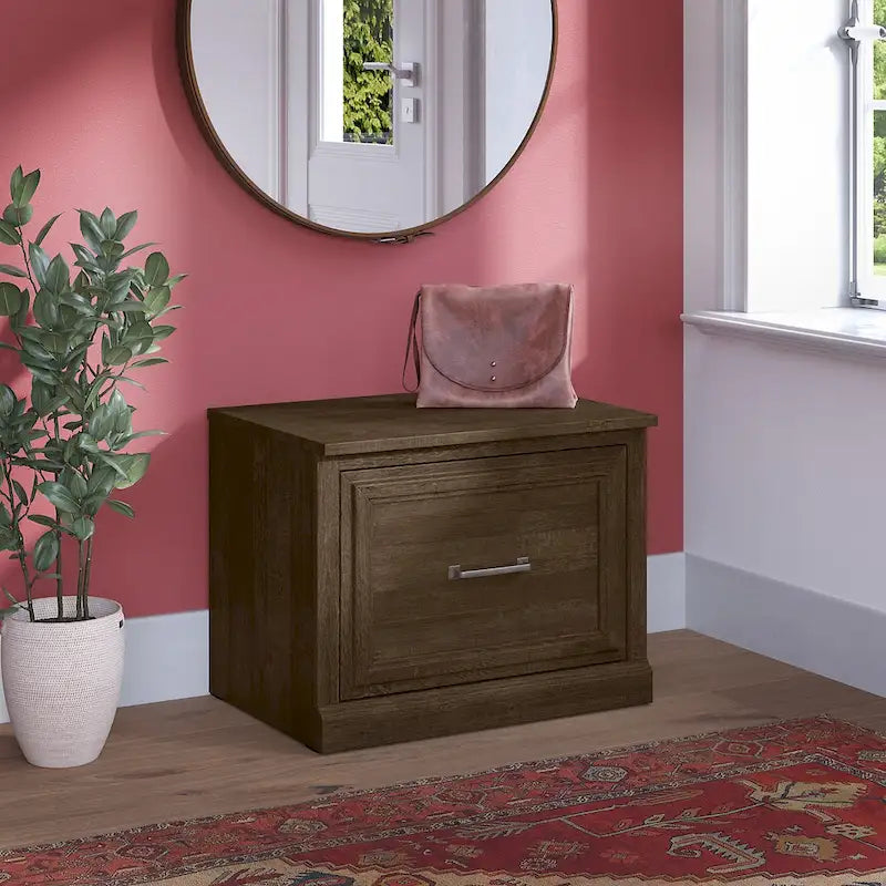 Scarpiera piccola Woodland 24W con cassetto di Bush Furniture