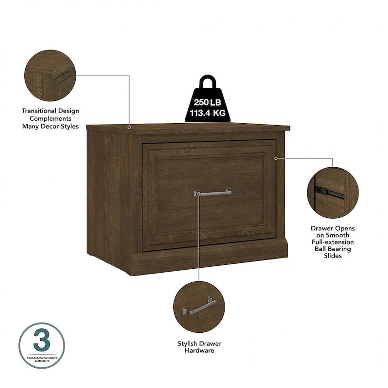 Scarpiera piccola Woodland 24W con cassetto di Bush Furniture