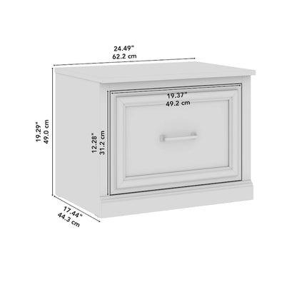 Scarpiera piccola Woodland 24W con cassetto di Bush Furniture