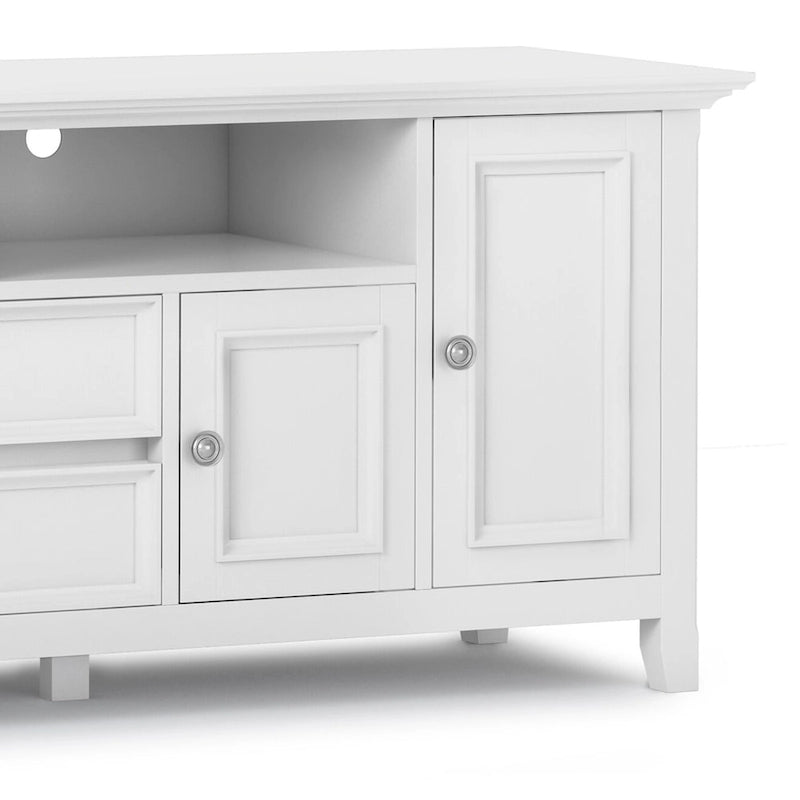 Mobile TV di transizione in legno massello WYNDENHALL Halifax da 72 pollici di larghezza - 72 l x 19 p x 26 h