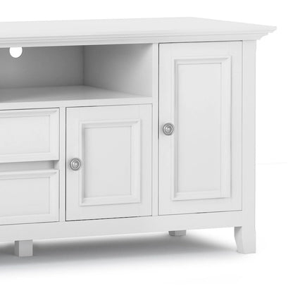 Mobile TV di transizione in legno massello WYNDENHALL Halifax da 72 pollici di larghezza - 72 l x 19 p x 26 h