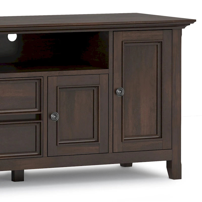 Mobile TV di transizione in legno massello WYNDENHALL Halifax da 72 pollici di larghezza - 72 l x 19 p x 26 h