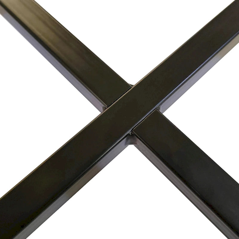 Tavolino/tavolino da caffè rotondo in vetro temperato a 2 strati con struttura in ferro