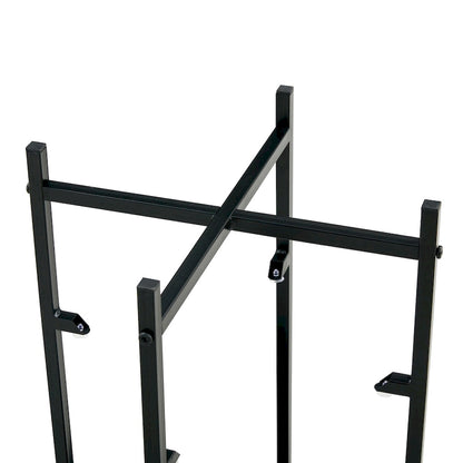 Tavolino/tavolino da caffè rotondo in vetro temperato a 2 strati con struttura in ferro