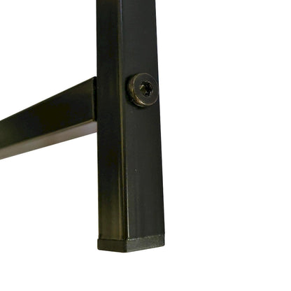 Tavolino/tavolino da caffè rotondo in vetro temperato a 2 strati con struttura in ferro