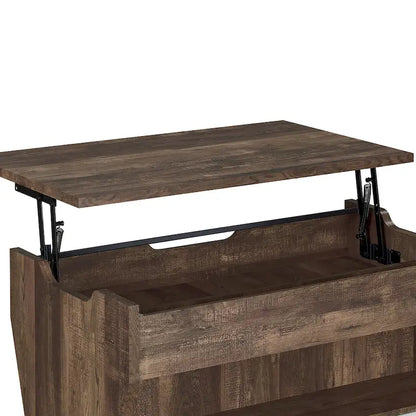 Tavolino da caffè con piano sollevabile DH BASIC Rustic Oak da 42 pollici di Denhour