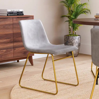 Sedie da pranzo per interni da 18 pollici, rivestimento in pelle morbida, set da 2