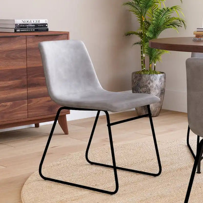 Sedie da pranzo per interni da 18 pollici, rivestimento in pelle morbida, set da 2