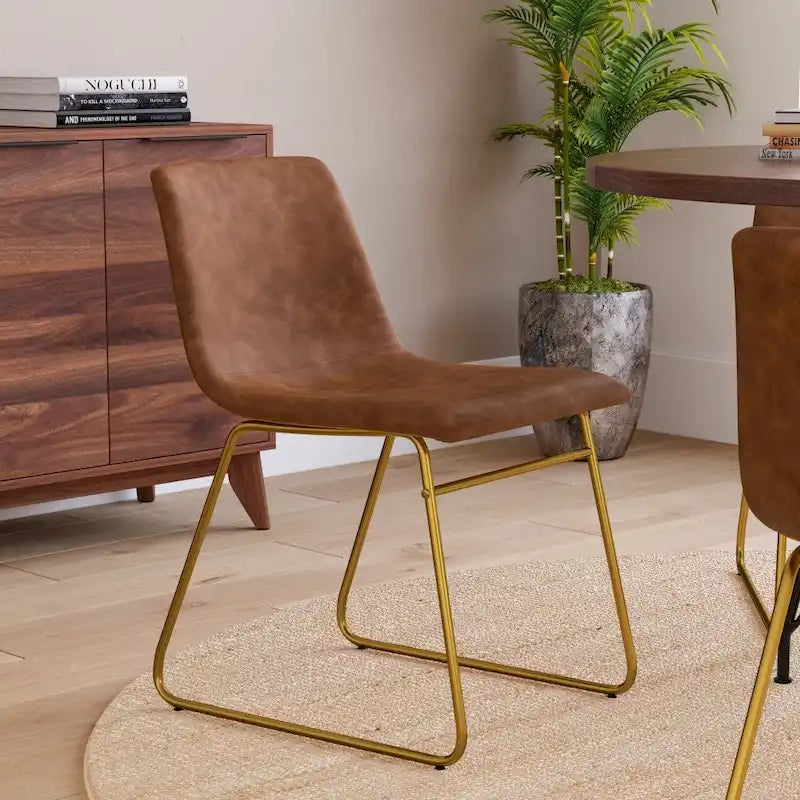 18 Inch Indoor Dining Table Chairs, LeatherSoft Upholstery-Set of 2