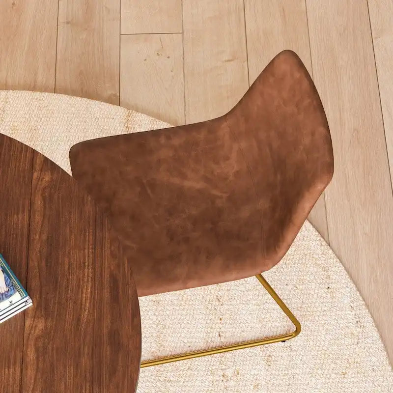 Sedie da pranzo per interni da 18 pollici, rivestimento in pelle morbida, set da 2