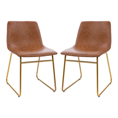 Sedie da pranzo per interni da 18 pollici, rivestimento in pelle morbida, set da 2