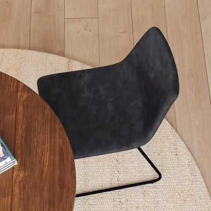 Sedie da pranzo per interni da 18 pollici, rivestimento in pelle morbida, set da 2