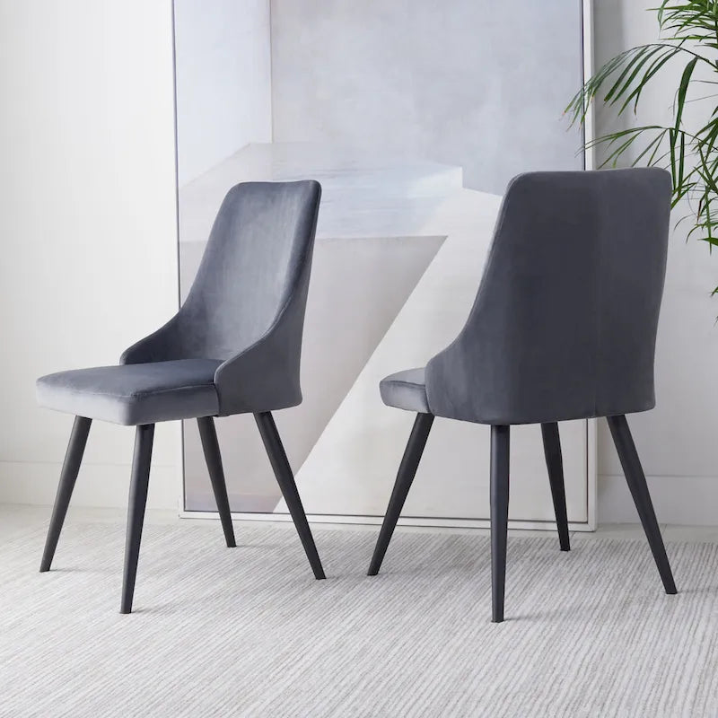 SAFAVIEH Zoi Modern Velvet Dining Room Chair (Set of 2) - 22.2   W x 18.8   L x 34.3   H