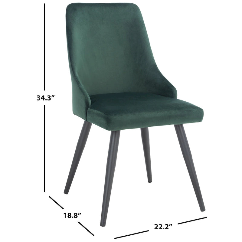Sedia da pranzo moderna in velluto SAFAVIEH Zoi (set da 2) - 22,2 L x 18,8 P x 34,3 A