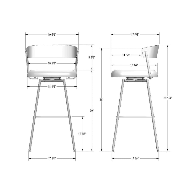 Sgabello girevole da bar e da bancone Amisco Ludwig