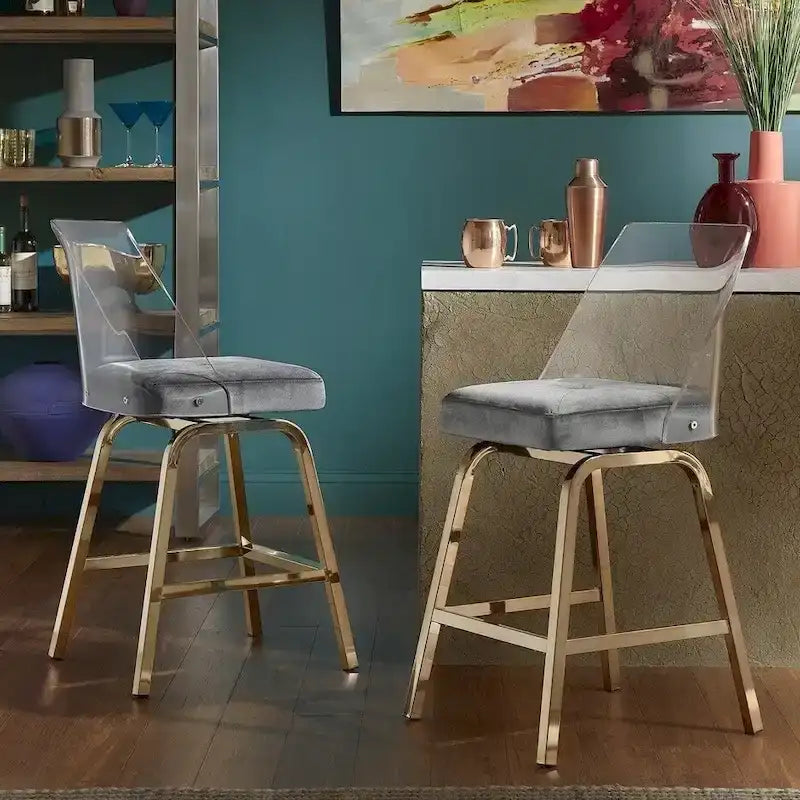 Sgabelli da bar Lennox Velvet (set da 2) di iNSPIRE Q Bold