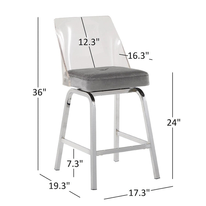 Sgabelli da bar Lennox Velvet (set da 2) di iNSPIRE Q Bold