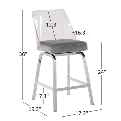 Sgabelli da bar Lennox Velvet (set da 2) di iNSPIRE Q Bold