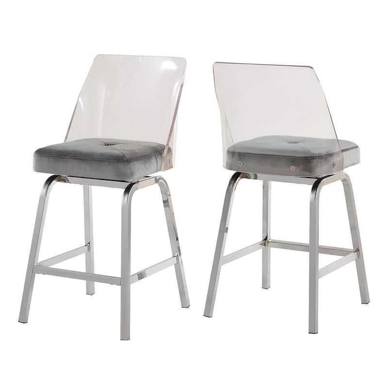 Sgabelli da bar Lennox Velvet (set da 2) di iNSPIRE Q Bold