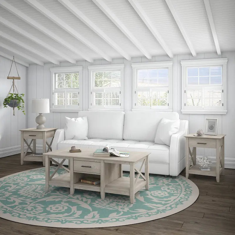 Tavolino da caffè con set di 2 tavolini laterali