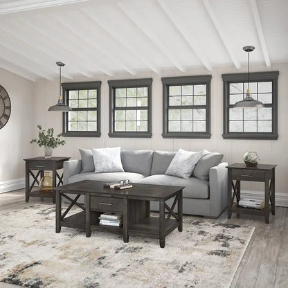 Tavolino da caffè con set di 2 tavolini laterali