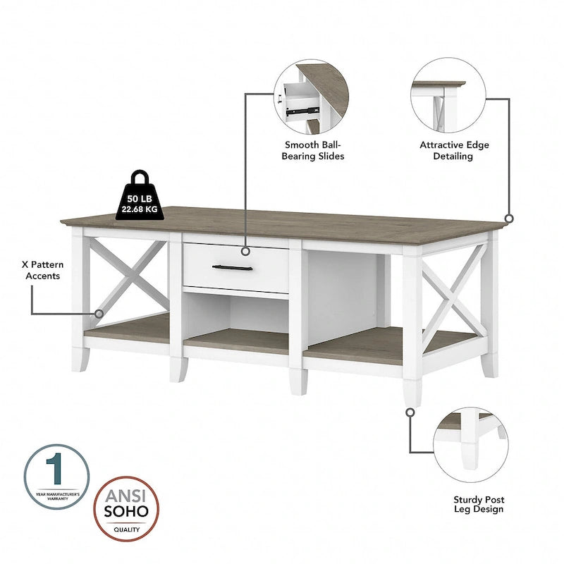 Tavolino da caffè con set di 2 tavolini laterali