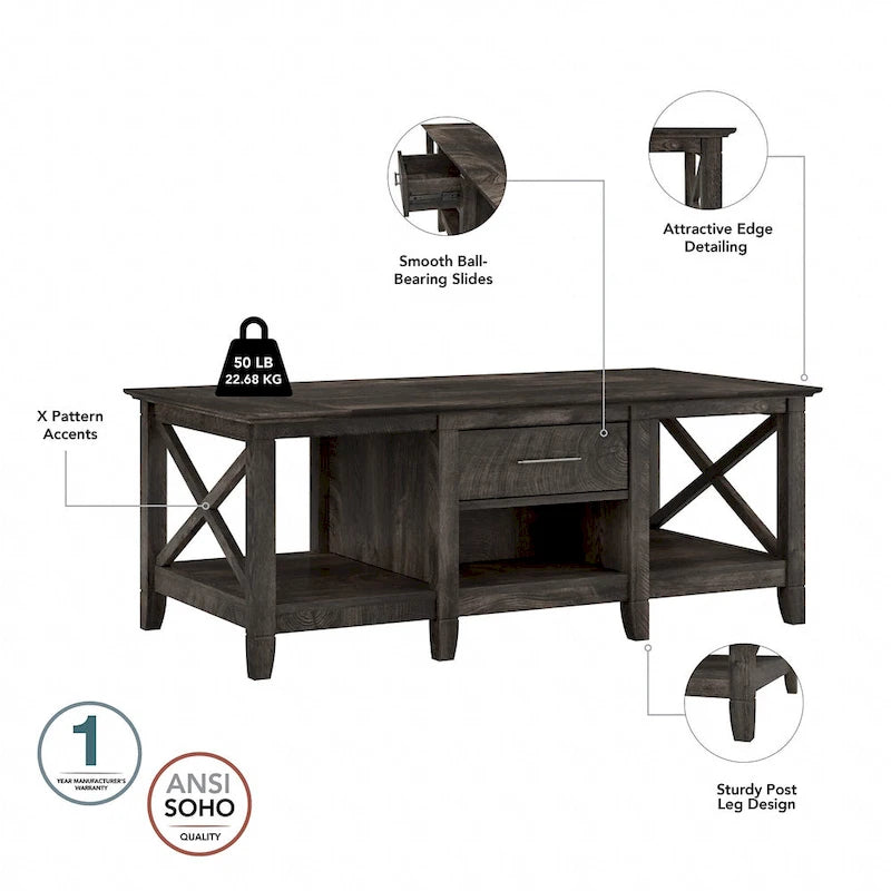 Tavolino da caffè con set di 2 tavolini laterali