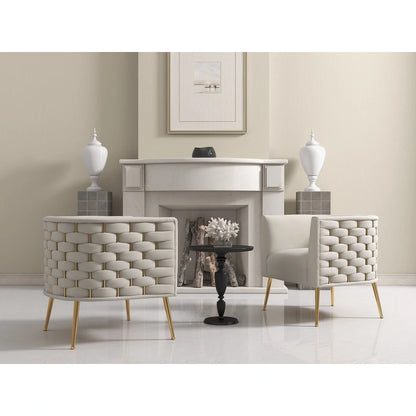 Poltrona rotonda in velluto SEYNAR Mid-Century Modern per soggiorno, set da 2