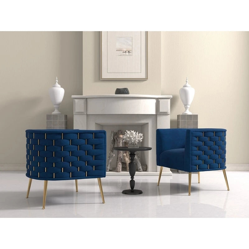 Poltrona rotonda in velluto SEYNAR Mid-Century Modern per soggiorno, set da 2